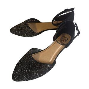 Daisy Fuentes Lexi black beaded flats size 12M